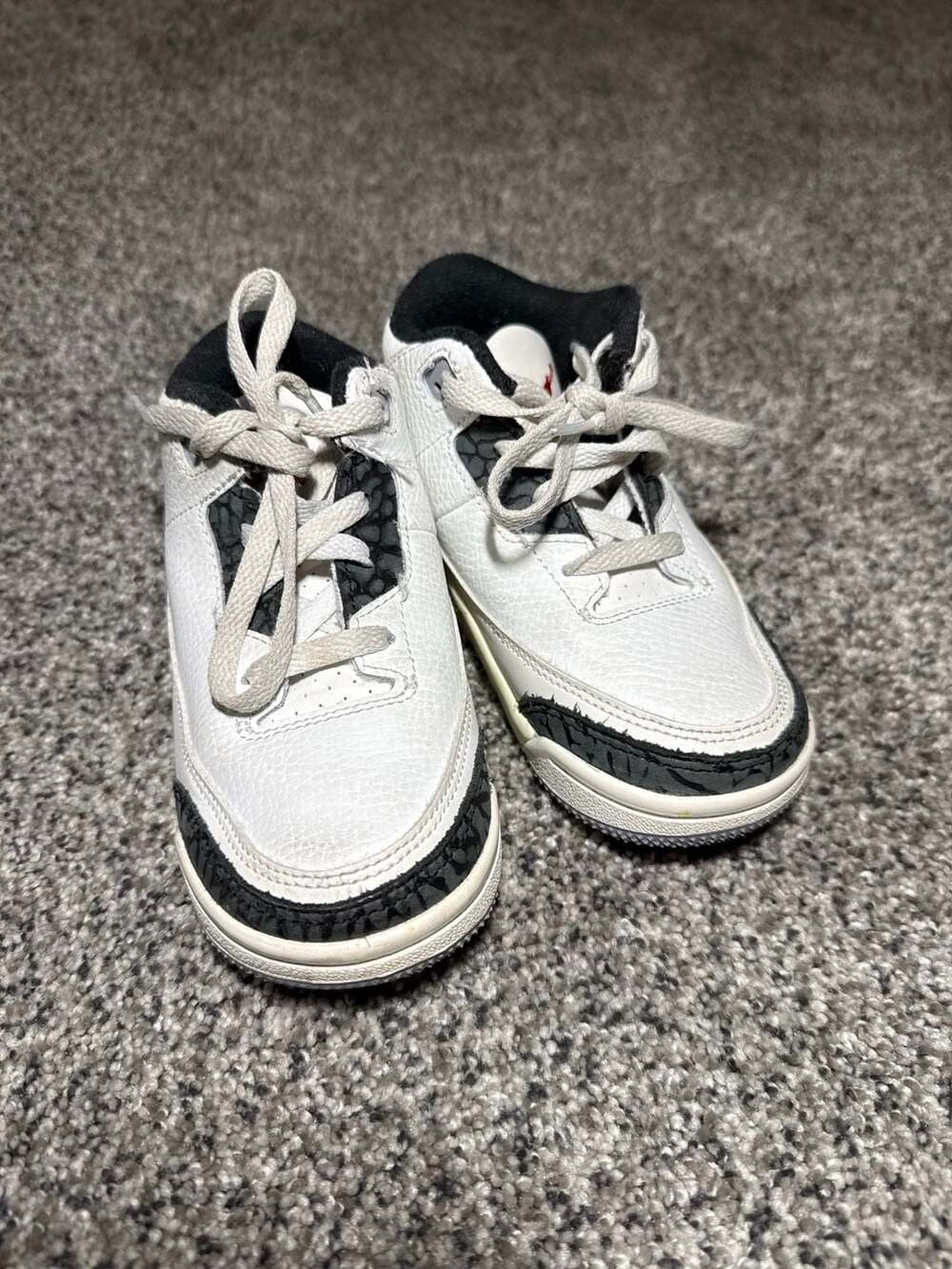 Air Jordan 3 Retro TD Cement Grey Infant Toddler Shoes DM0968-106 Size 9C